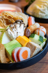 Enjoy authentic and delicious hot pot dishes with rich vegetables, tofu, meat slices, mushrooms and hot pot ingredients that are super nutritious and fresh