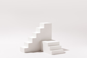 Beauty cosmetics product presentation mockup scene made with minimalist stair step podium stage....