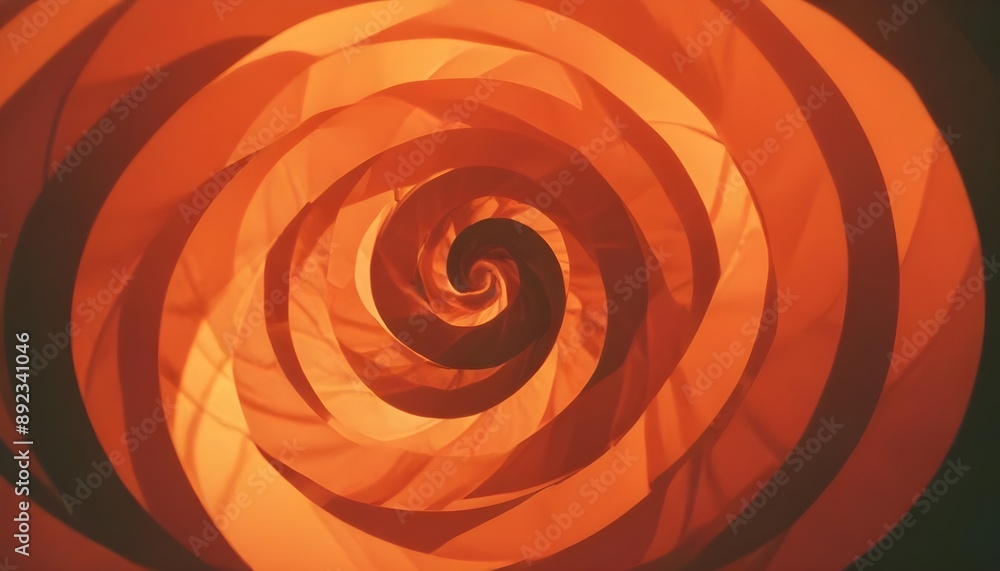 Wall mural a hypnotic, swirling tunnel in vibrant orange hues creates a sense of depth and motion.