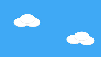 two clouds on a blue background , 