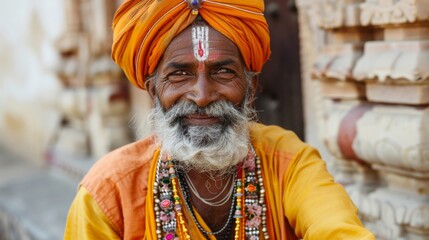 Portrait of an Indian sultan wearing a turban