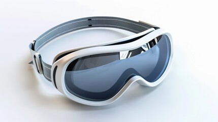 Crystal Clear Vision - Detailed Ski Goggles with High Contrast Lens and Strap Design on White Background