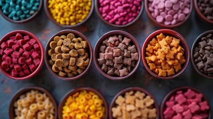 Fototapeta premium Assortment of Colorful Pet Food