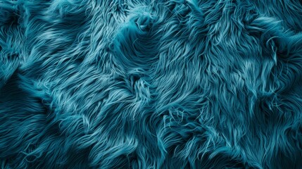 Fototapeta premium Soft, textured teal fur fabric with intricate patterns and details