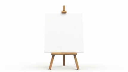 Artist's workspace with empty canvas and easel