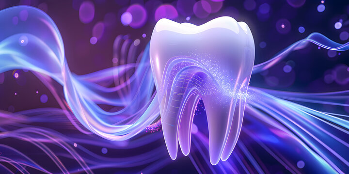 Tooth on an abstract background