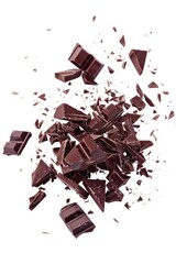 Fototapeta premium A collection of chocolate pieces arranged neatly on a white background