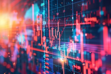 an illustration of a financial business scheme with diagrams showing profit and loss over time in dynamics