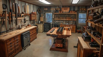 Artisan craftsman's woodworking garage