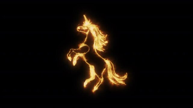 Burning Unicorn Sign 3D Animation