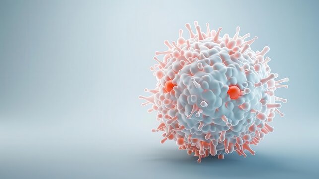 High-detail 3D scan of a mast cell in connective tissue, mast cell, connective tissue imagery