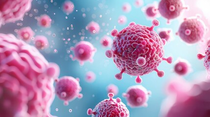 Artistic 3D illustration of mast cell degranulation in an allergic reaction, mast cell, allergic response