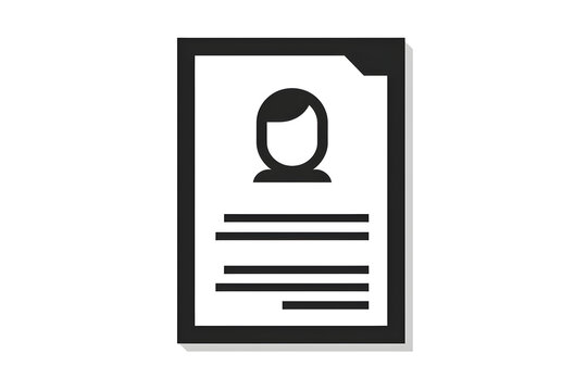 recommend clip art: Modern Minimalist CV or Resume Icon with Human Silhouette Outline