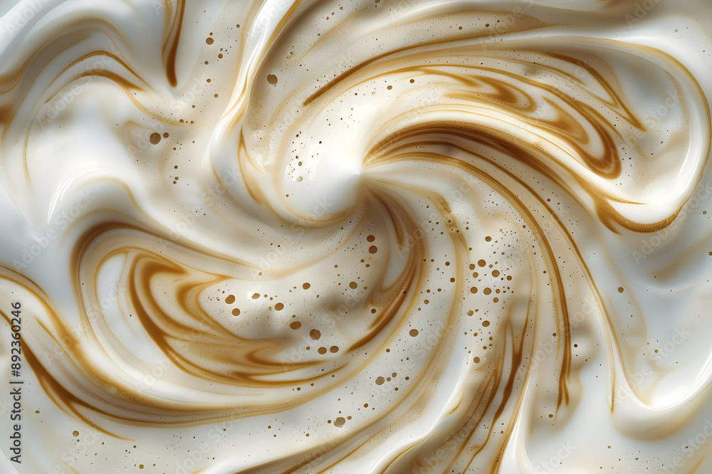 Poster Abstract art featuring smooth and creamy caramel swirls, creating a visually appealing and appetizing design with rich textures.