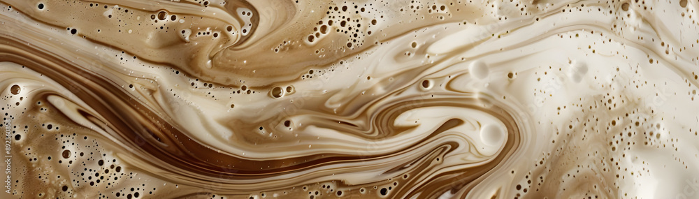 Poster abstract art featuring smooth and creamy caramel swirls, creating a visually appealing and appetizin
