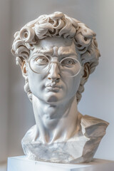 Obraz premium Art of marble David head with suglasses