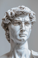 Art of marble David head with suglasses