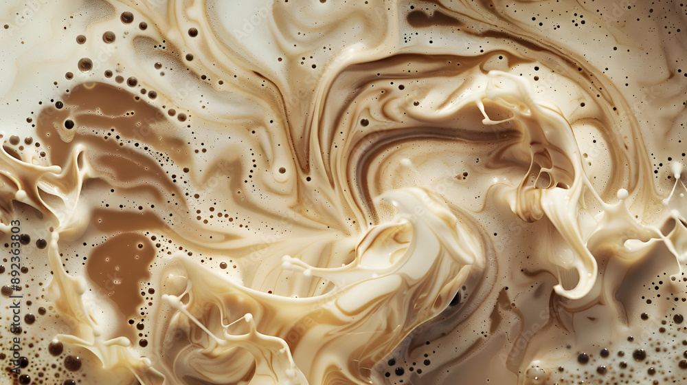 Poster Abstract art featuring smooth and creamy caramel swirls, creating a visually appealing and appetizing design with rich textures.
