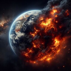 Obraz premium destruction of earth ai generated