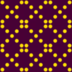 seamless pattern: yellow flowers against dark violet background