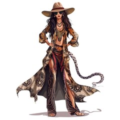Python Boho-Chic fashion cartoon isolated whitebackground