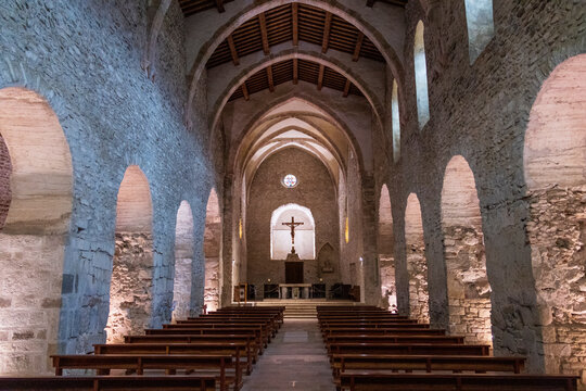 Codalet, France. 05-04-2024. 
Church of Saint Michel de Cuxa Abbey in Codalet in France.