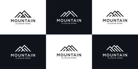 simple mountain business logo design collection.