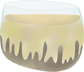This beautiful cartoon orange pudding has chocolate mousse at the bottom for added flavor. and topping with strawberry cream