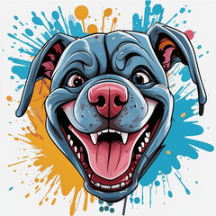 A colorful portrait of a pit bull.