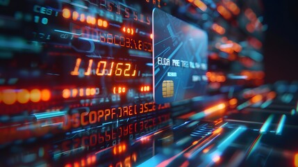 online payment via credit card concept 3d rendering. 