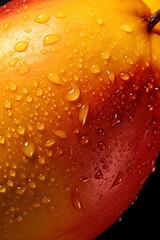 mango close-up, water drops, top view, wallpaper, vertical
