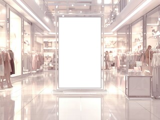 A luxury fashion boutique showcasing diverse women elegantly dressed on the softly blurred background