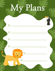 The design of the glider with the image of a lion and a toucan.