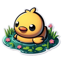 duck floats on the water