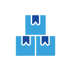 box icon color or logo illustration glyph color blue style
