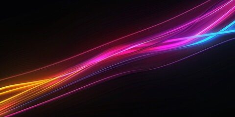 Neon Light Waves background. Glowing Neon Lines. Abstract Neon Flow.