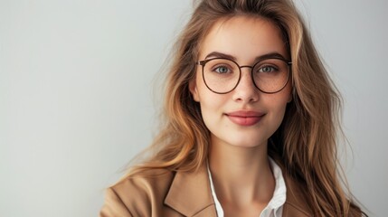 Fototapeta premium Portrait of a Woman Wearing Glasses
