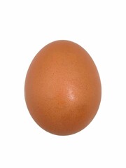 Photo of a chicken egg, isolated on white background.