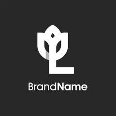 Stylish Initial L Tulip Flower Logo