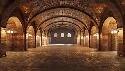 Fototapeta premium Interior of Empty Pool with Curved Wooden Wall and LED Lighting in High-End Architectural Style