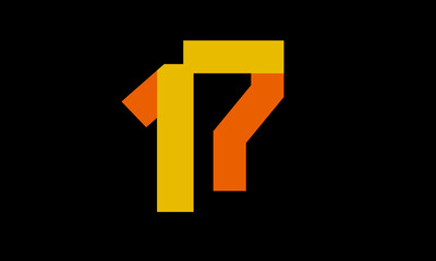 17 Orange Logo Number Half Yellow Simple