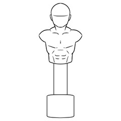 boxing dummy illustration hand drawn outline vector	
