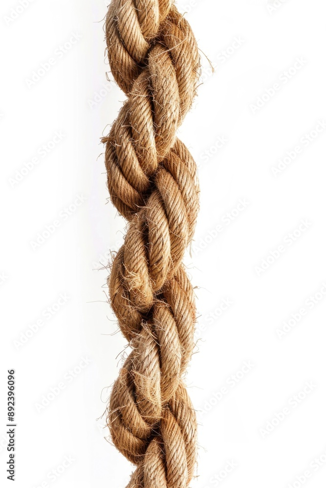 Poster close-up shot of a rope on a plain white background, suitable for use in illustrations or designs wh