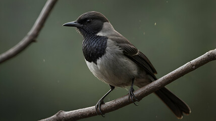 Fototapeta premium Eastern whip bird isolated photograph, blurry background , birds photography