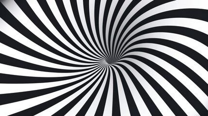 Black and white spiral optical illusion