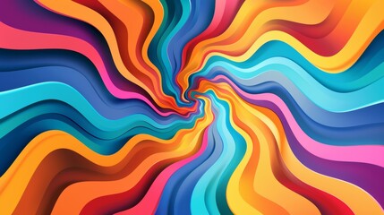 Obraz premium Abstract colorful wavy pattern, vibrant colors and fluid shapes. Artistic digital illustration concept