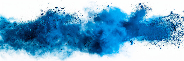 abstract blue powder splash on white background