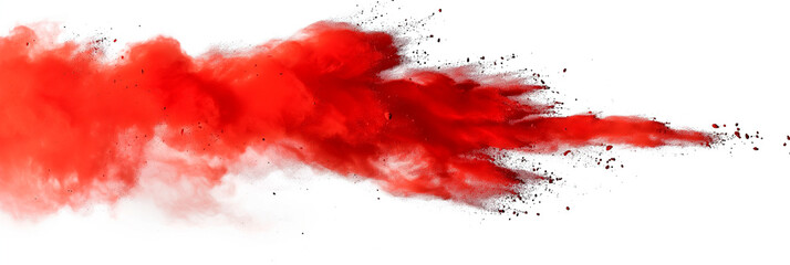 abstract red powder splash on white background
