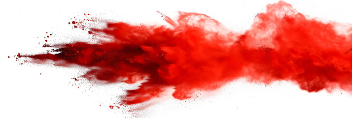 abstract red powder splash on white background