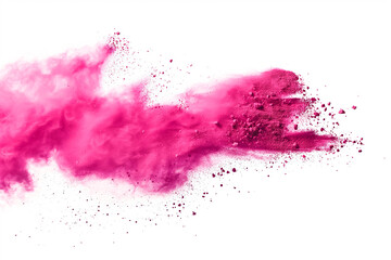 Fototapeta premium abstract pink powder splash on white background